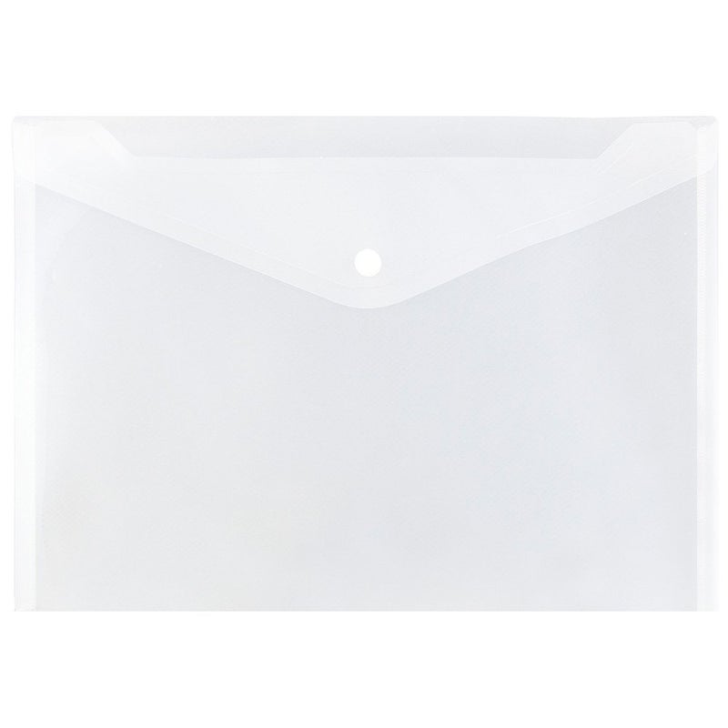 JAM PAPER Plastic Envelopes with Snap Closure - Letter Booklet - 9 3/4 x 13 - Clear - 12/Pack - Image 1